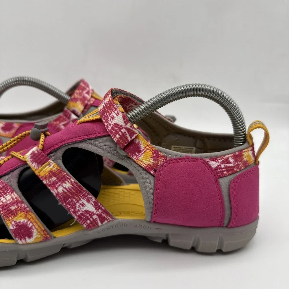 Keen Hiking Sandals Youth 7 Seacamp II CNX Pink Hook & Loop Tie Dye 1026320